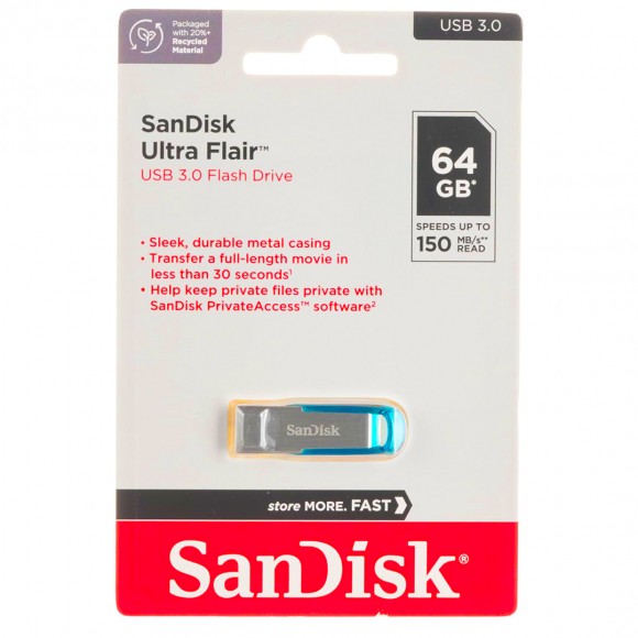 SanDisk Ultra Flair USB Stick 64GB - Blue